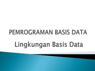 pemrograman basis data