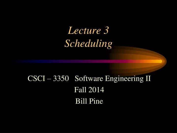 lecture 3 scheduling