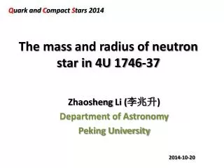 The mass and radius of neutron star in 4U 1746-37