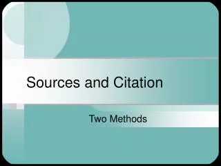 Sources and Citation