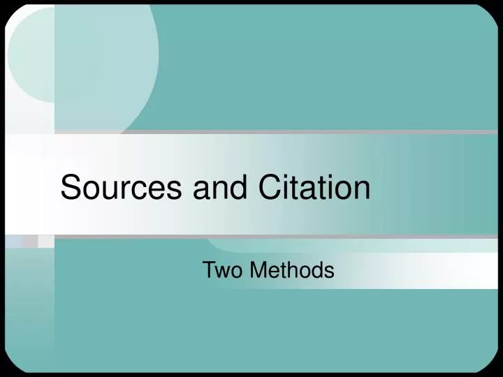 sources and citation