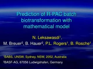 Prediction of R-PAC batch biotransformation with mathematical model