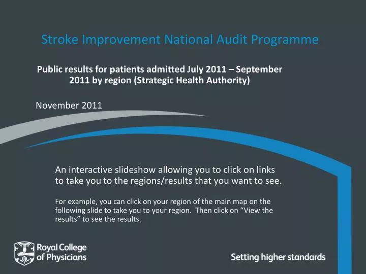 stroke improvement national audit programme