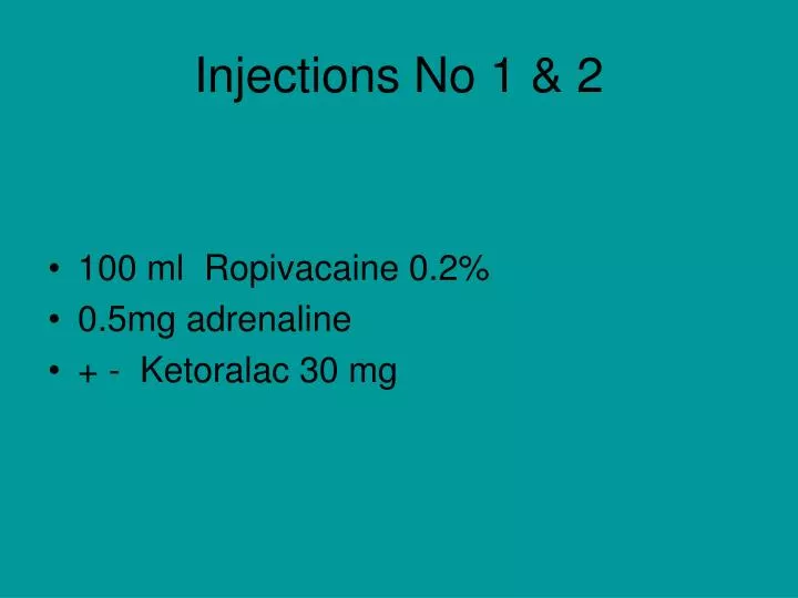 injections no 1 2