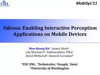 Odessa: Enabling Interactive Perception Applications on Mobile Devices