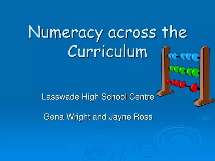 numeracy across the curriculum