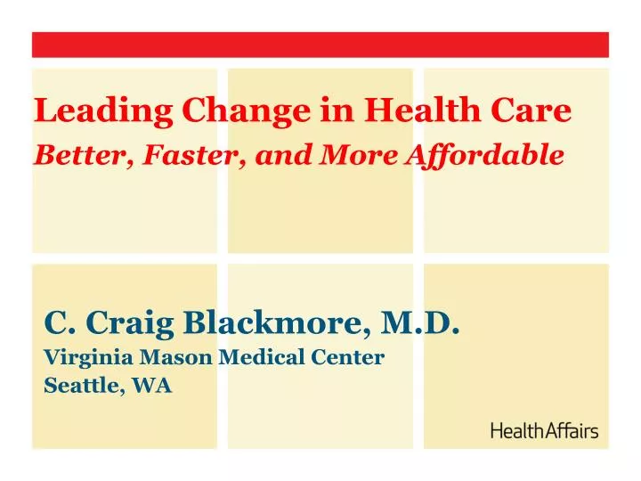 leading change in health care