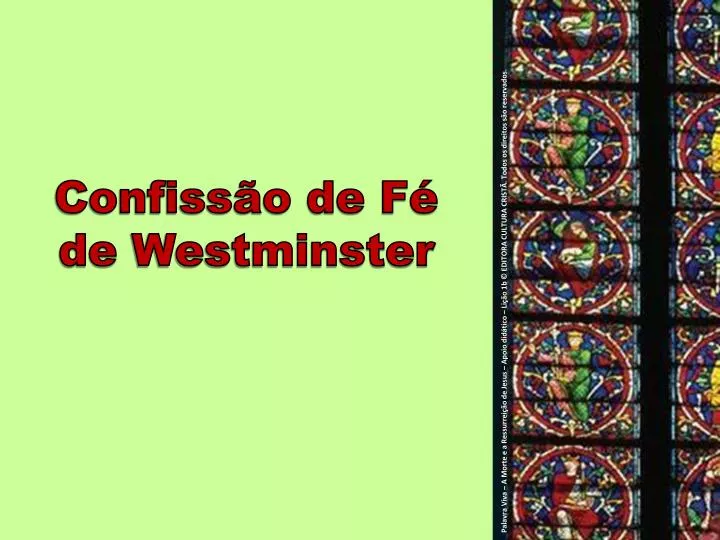 confiss o de f de westminster