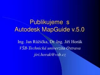 publikujeme s autodesk mapguide v 5 0
