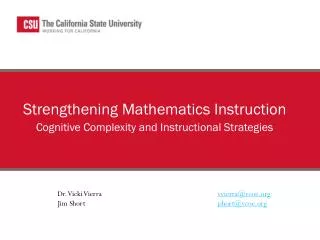 Strengthening Mathematics Instruction Cognitive Complexity and Instructional Strategies