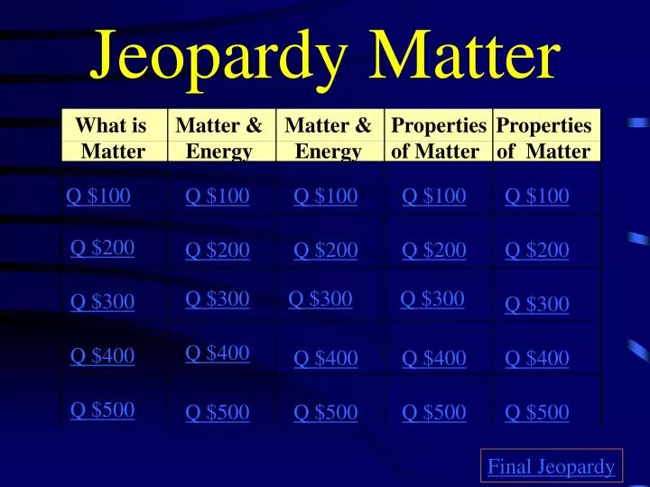 jeopardy matter