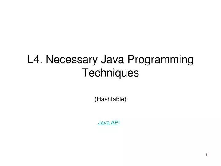 l4 necessary java programming techniques