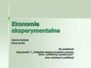 ekonomia eksperymentalna
