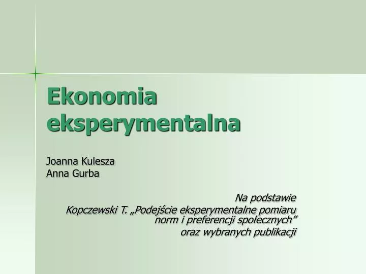 ekonomia eksperymentalna