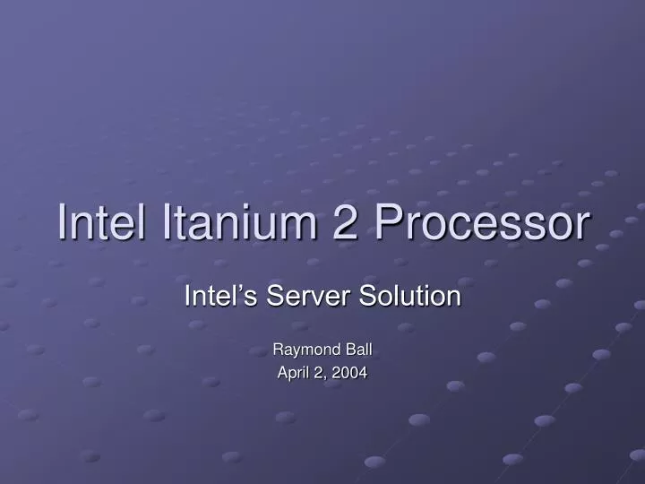 intel itanium 2 processor
