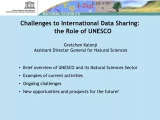 Challenges to International Data Sharing: the Role of UNESCO
