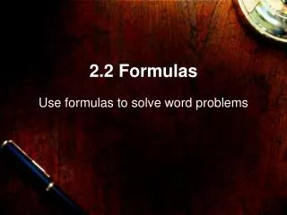 2.2 Formulas