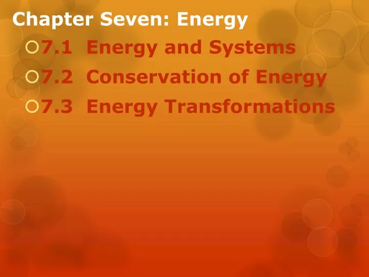 chapter seven energy