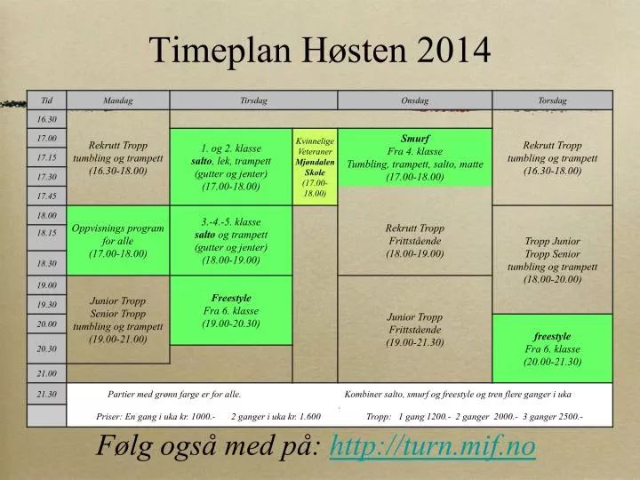 timeplan h sten 2014