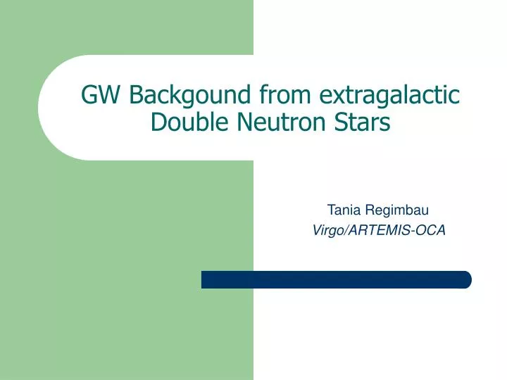 gw backgound from extragalactic double neutron stars