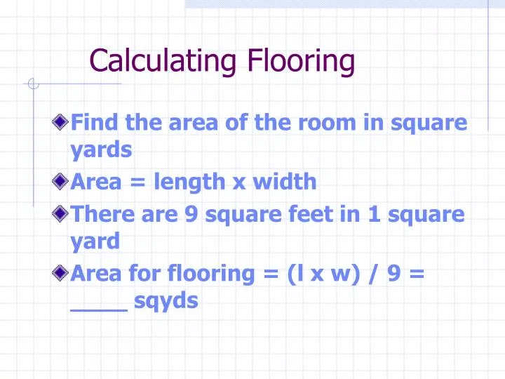 calculating flooring