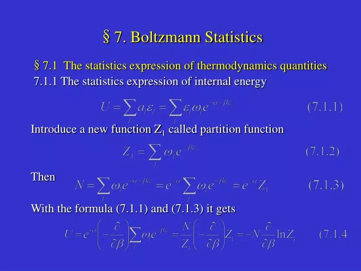 7 boltzmann statistics