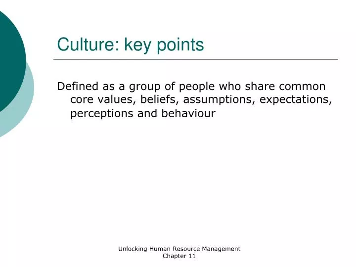 culture key points