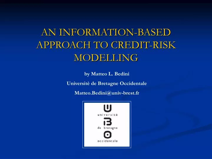 an information based approach to credit risk modelling