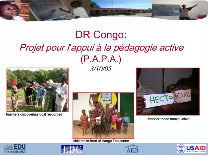 dr congo projet pour l appui la p dagogie active p a p a 3 10 05