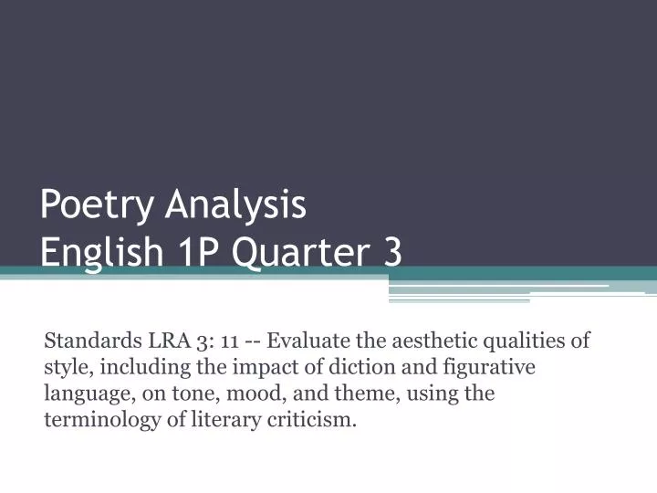 poetry analysis english 1p quarter 3