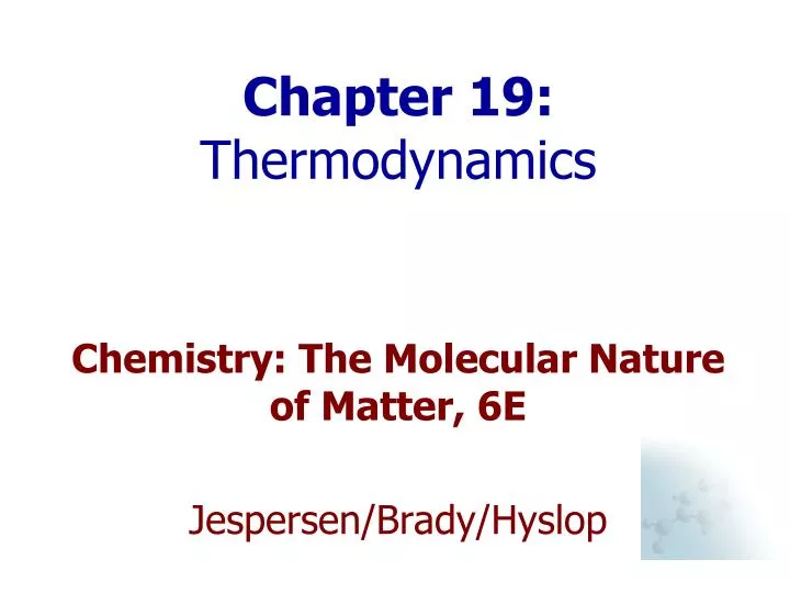 chapter 19 thermodynamics