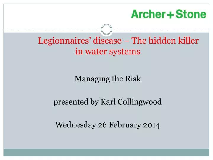 legionnaires disease the hidden killer in water systems