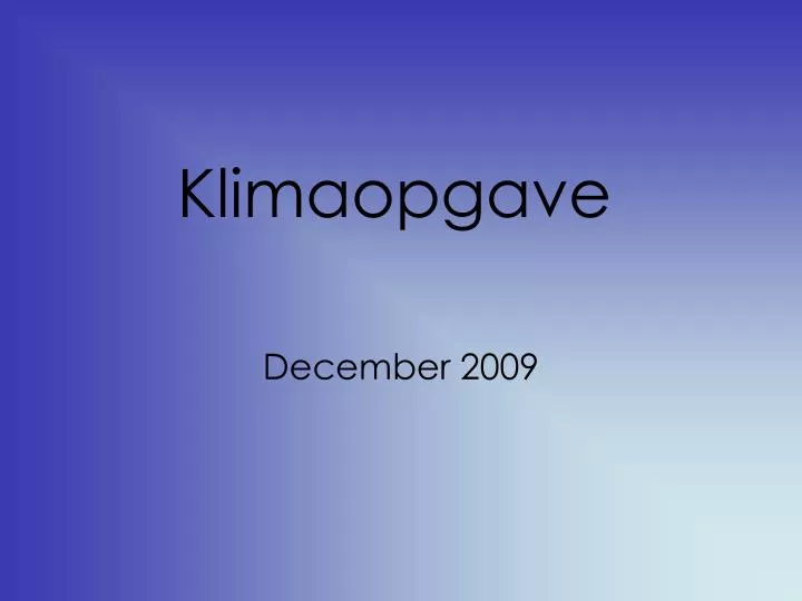 klimaopgave