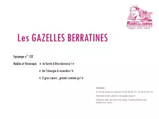 Les GAZELLES BERRATINES