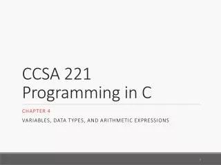 CCSA 221 Programming in C