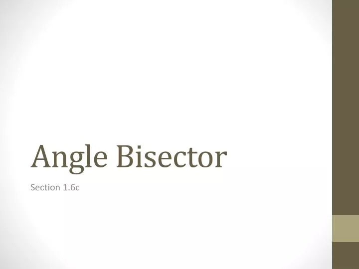 angle bisector