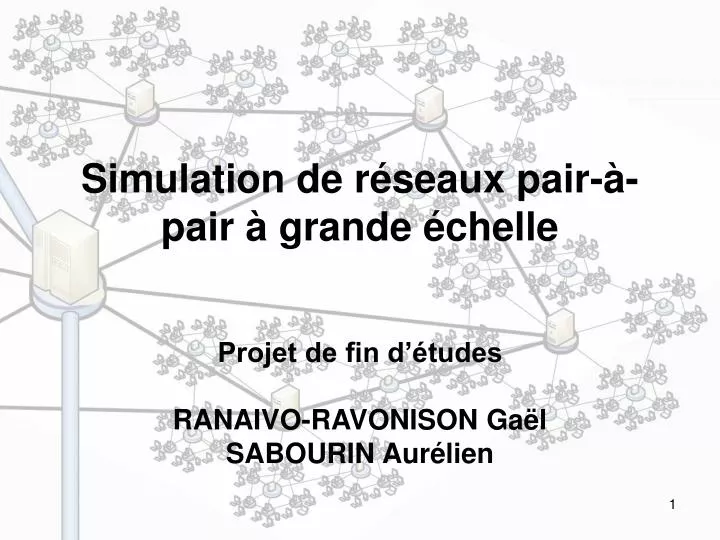 simulation de r seaux pair pair grande chelle