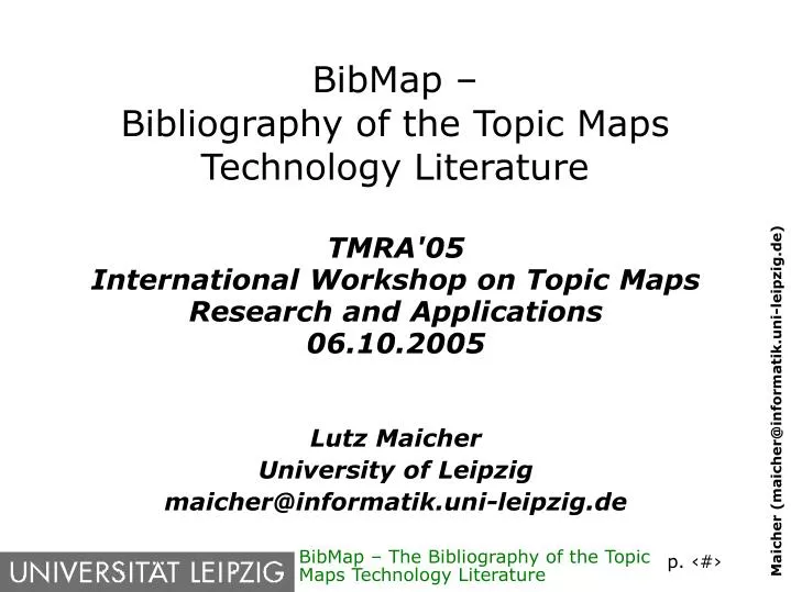 bibmap bibliography of the topic maps technology literature