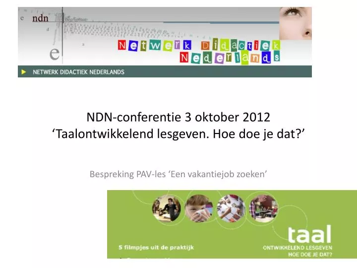 ndn conferentie 3 oktober 2012 taalontwikkelend lesgeven hoe doe je dat