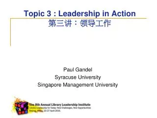 Topic 3 : Leadership in Action ????????