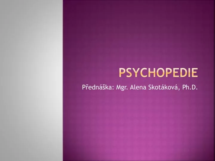 psychopedie