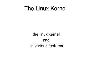 The Linux Kernel
