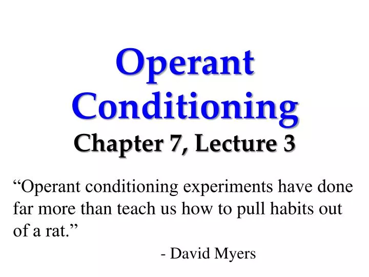 operant conditioning chapter 7 lecture 3