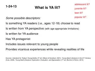 What is YA lit?
