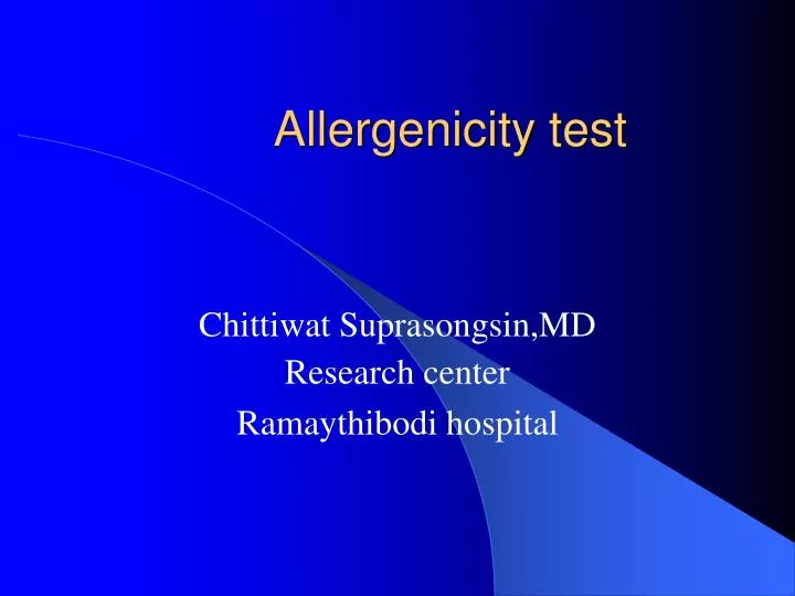 allergenicity test