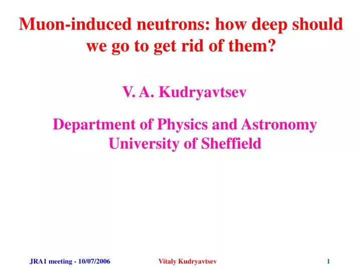 muon induced neutrons how deep should we go to get rid of them