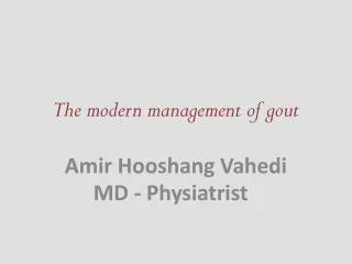 The modern management of gout