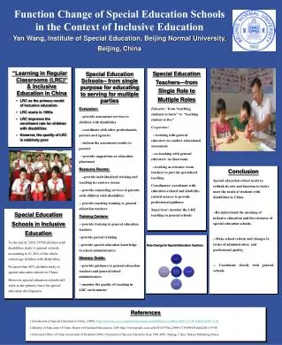 Function Change of Special Education Schools in the Context of Inclusive Education