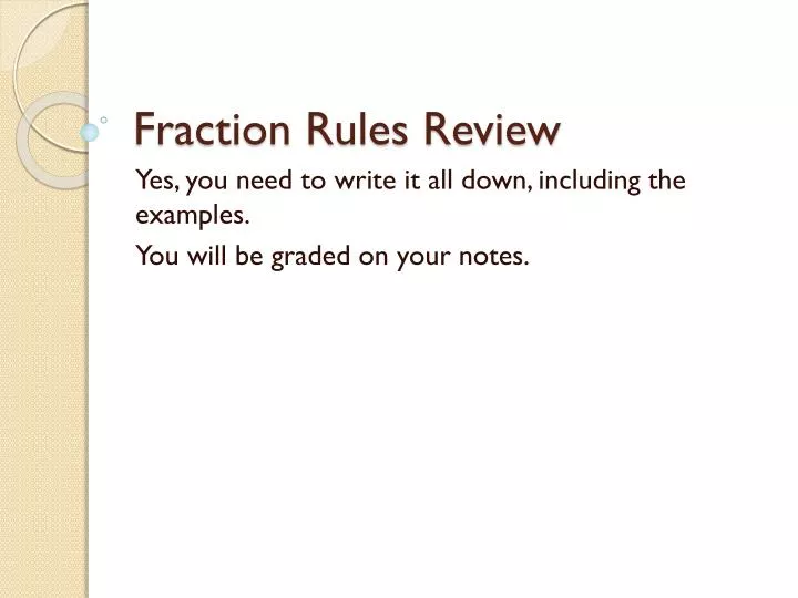 fraction rules review