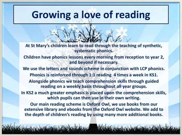growing a love of reading